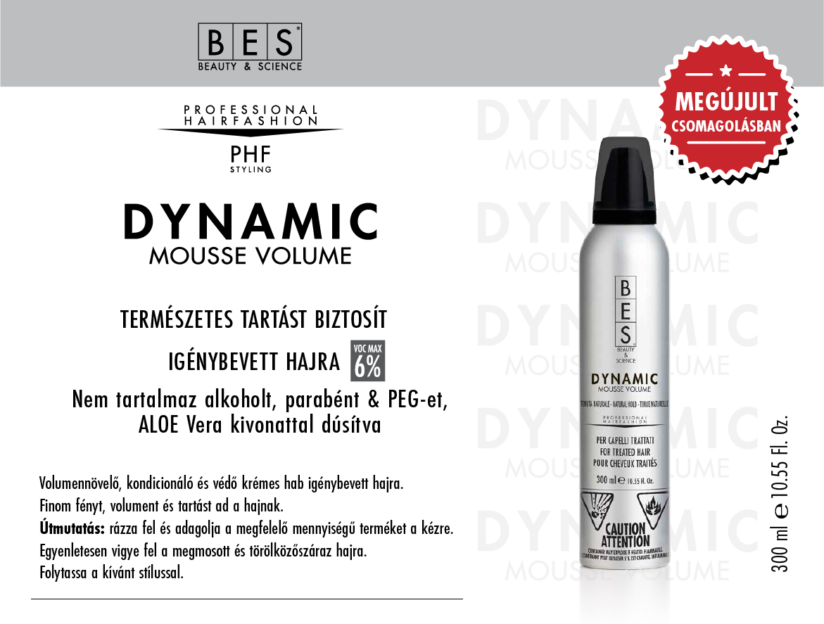 MEGÚJULT A DYNAMIC MOUSSE Volumennövelő krémes hajhab!
